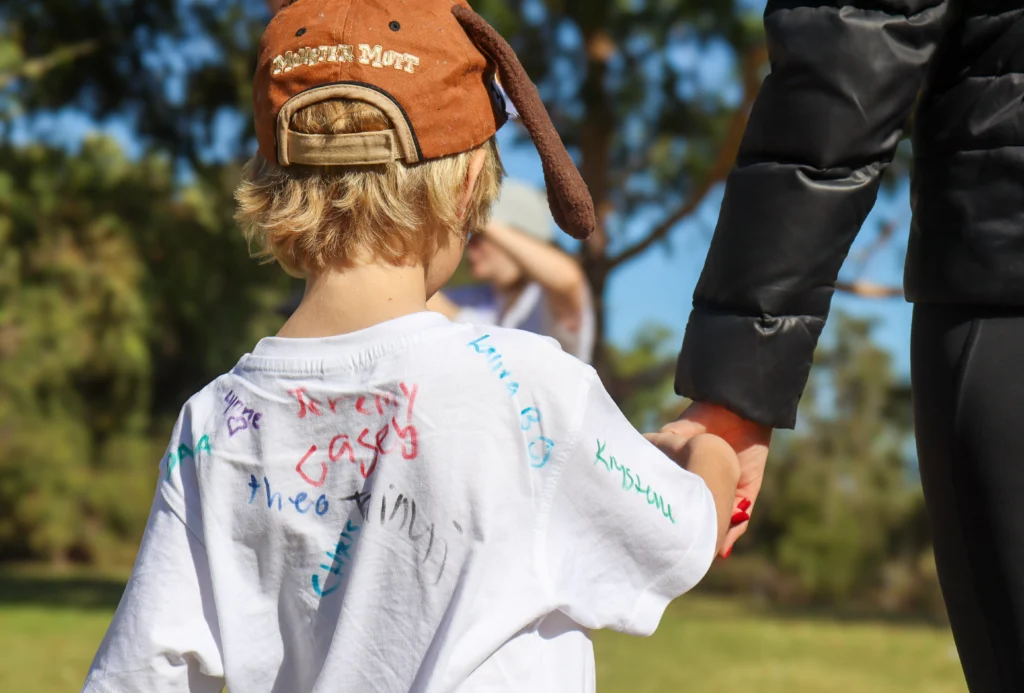 child participating in grief support activity at Lionheart